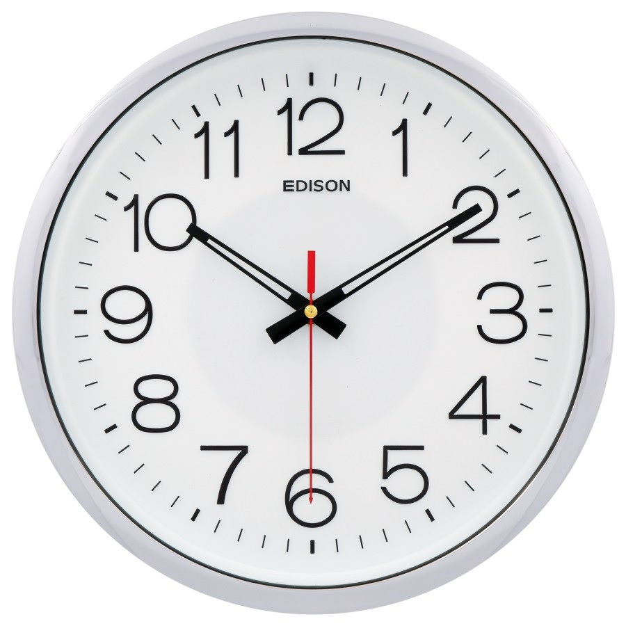 Jam Dinding EDISON EDW28T Chrome Classic Design