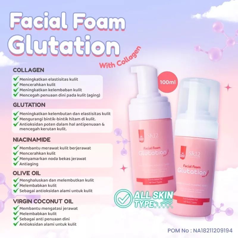 FACIAL FOAM GLUTATION WITH COLLAGEN