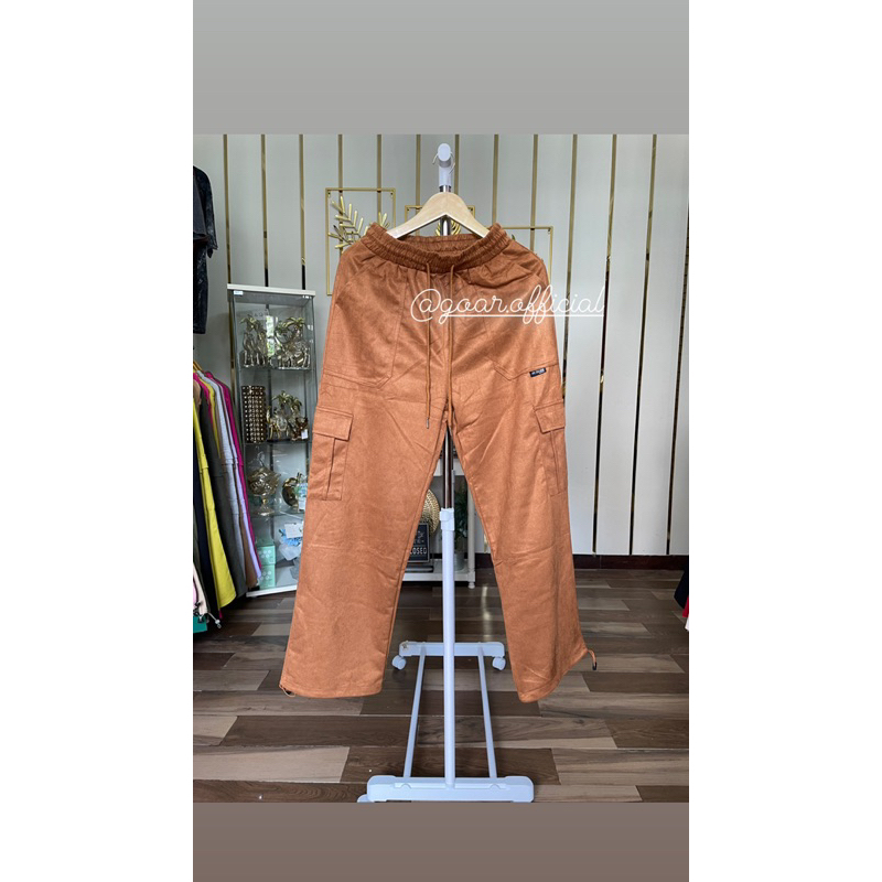 celana cargo suede