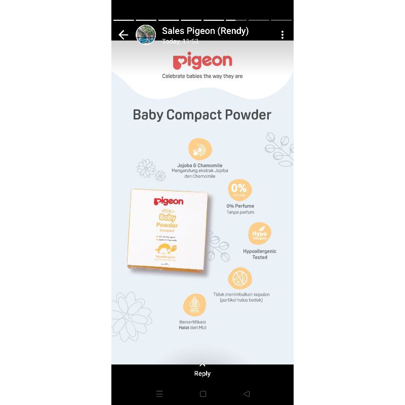 PIGEON COMPACT POWDER WITH CASE