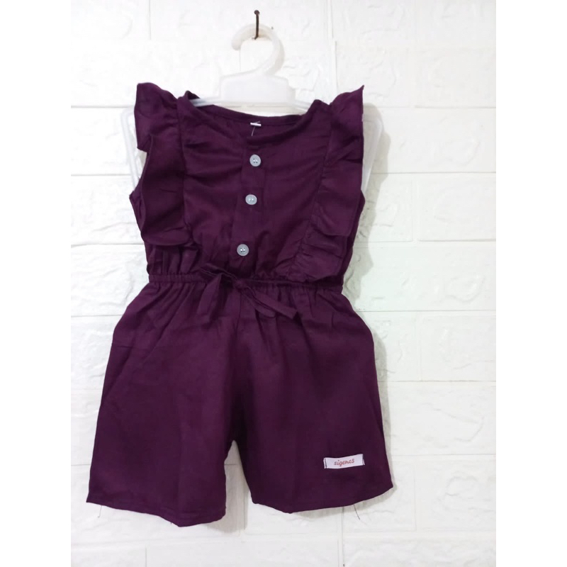Si Gemes -Button Jump Suit Ruffle