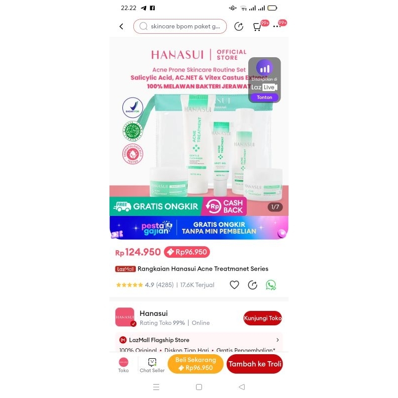 hanasui acne series.