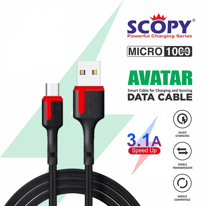 Scopy Avatar Micro Kabel Data Fast Charging USB 3.1A 1M