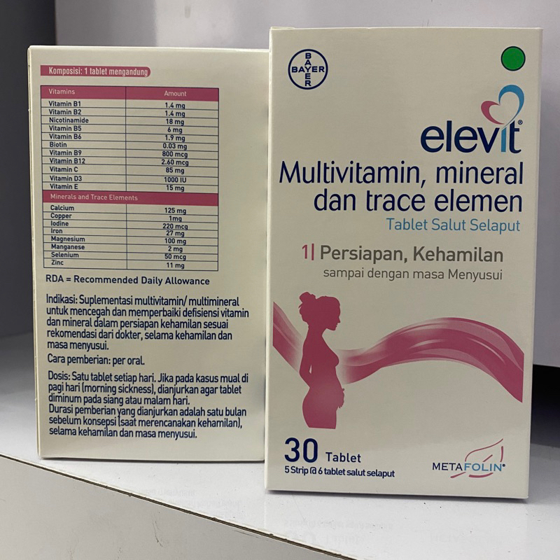 elevit multivitamin program hamil - hamil - menyusui 30 tablet ORIGINAL 100%