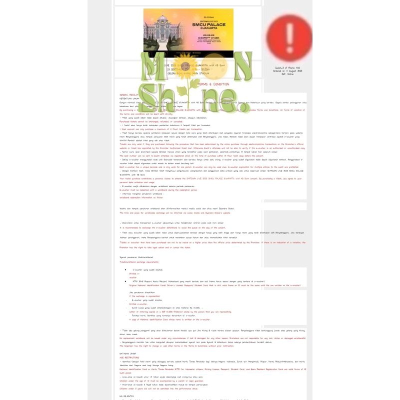 TIKET SMTOWN CAT 5 (READY)
