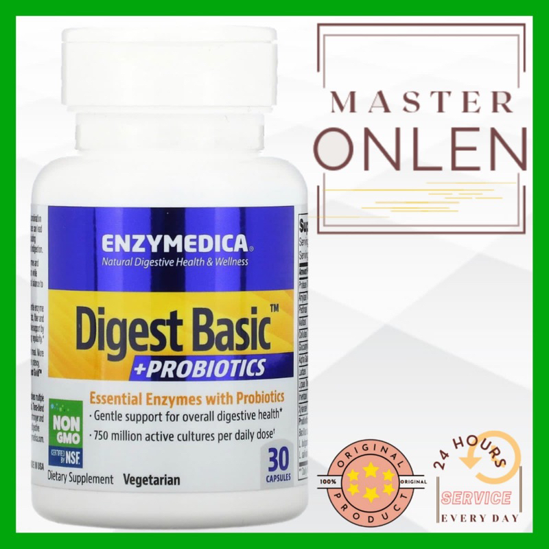 Enzymedica Digest Basic + Probiotic 30 Capsules Usa