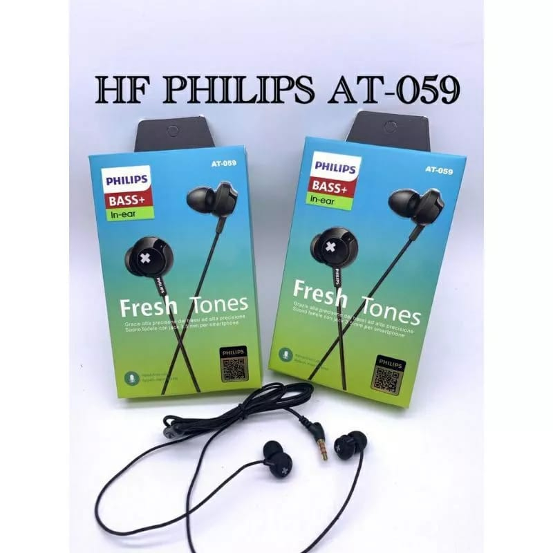 HEADSET PHILIPS AT-145 - HEADSET PHILIPS AT-059 /EARPHONE FULL MEGA BASS