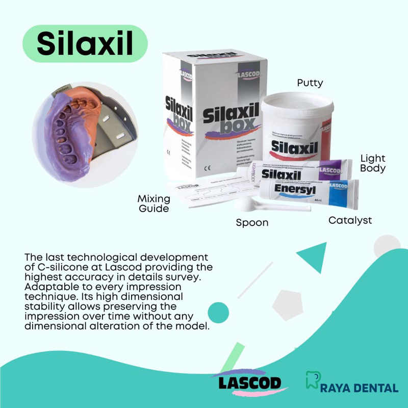 LASCOD SILAXIL SET double impression putty rubber base cetak