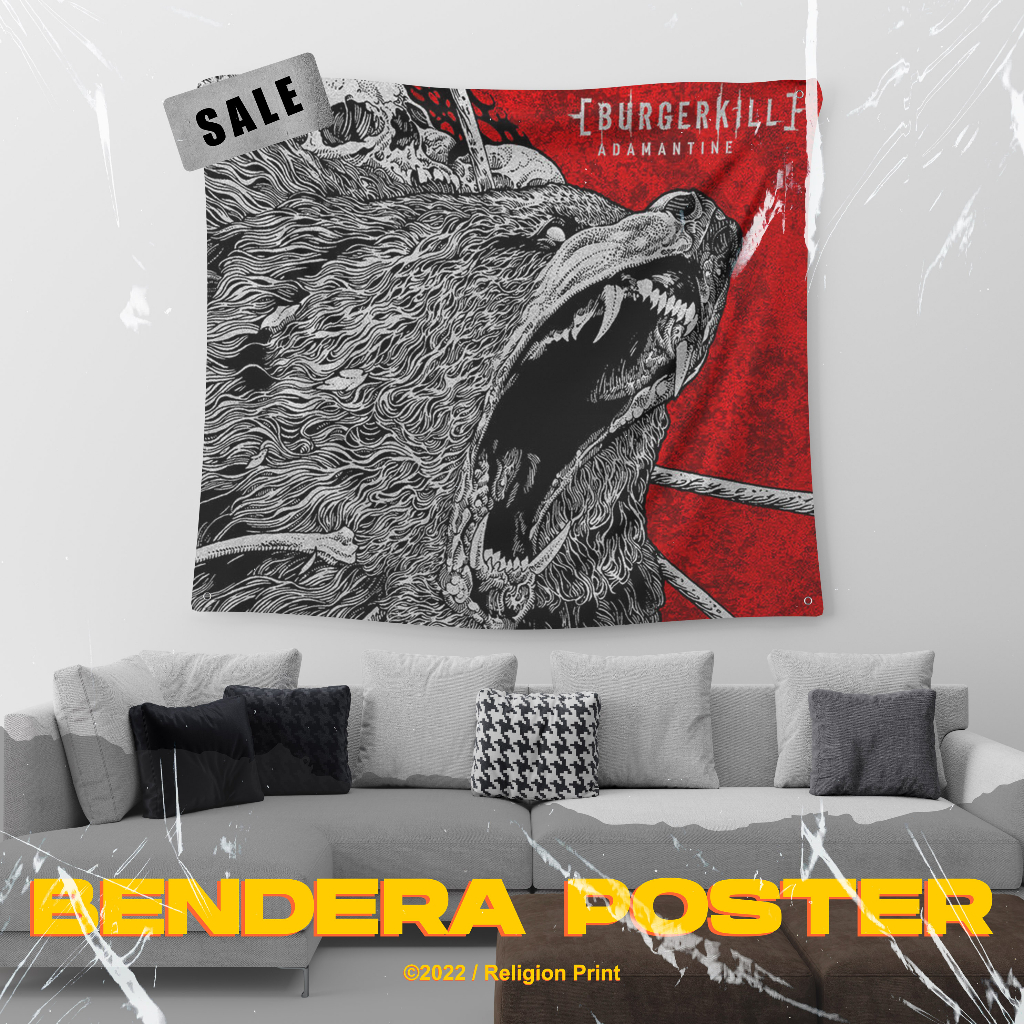 POSTER KAIN BURGERKILL BENDERA KAIN WALL DECOR WALLFLAG