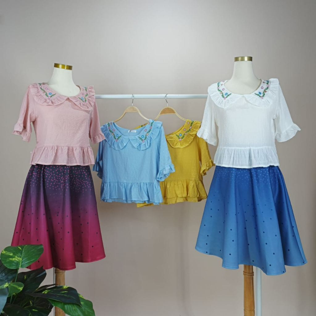 BLOUSE ANISA CROP KATUN PEPLAM