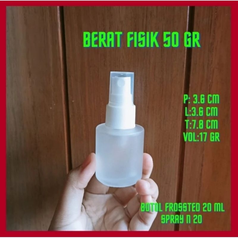 BOTOL SPRAY 30ML FROSTED KACA