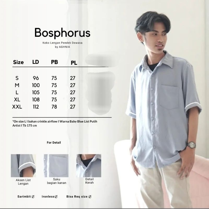 Kemeja Lengan Pendek BOSHPOURUS