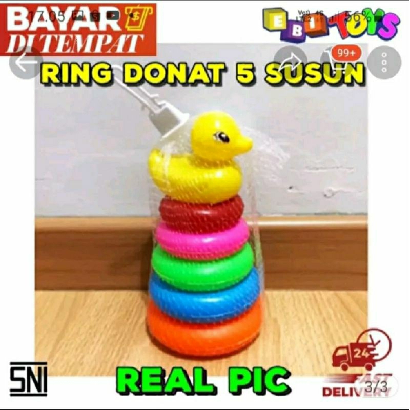 mainan ring donat / mainan donat susun 5