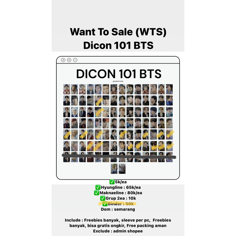 Dicon 101 BTS BISA NEGO