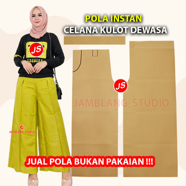 Pola Instan Celana Kulot Basic Sederhana