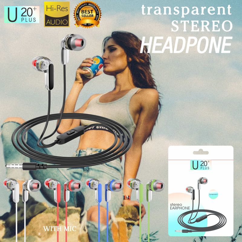 Handdree + mic u20 kuping transparan