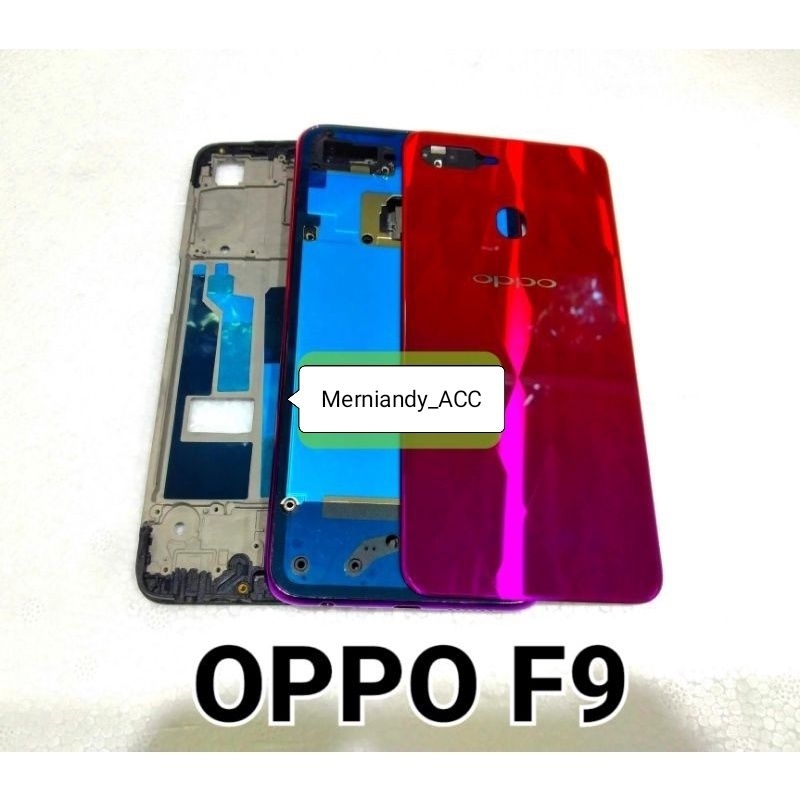 Cessing Hausing Fullset Frame Lcd Oppo F9 Backdor + Bazzel + Frame
