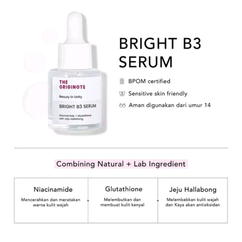 the originote bright B3 serum