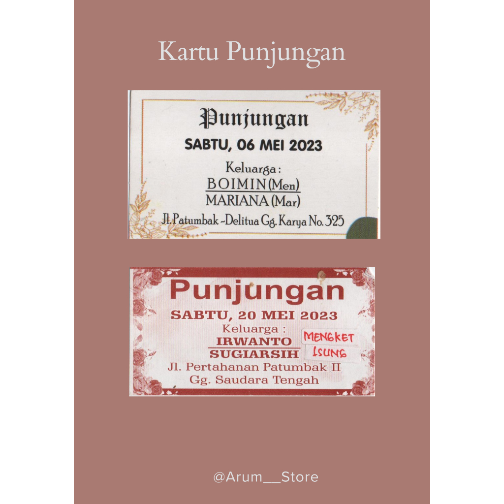 Cetak Kartu Punjungan