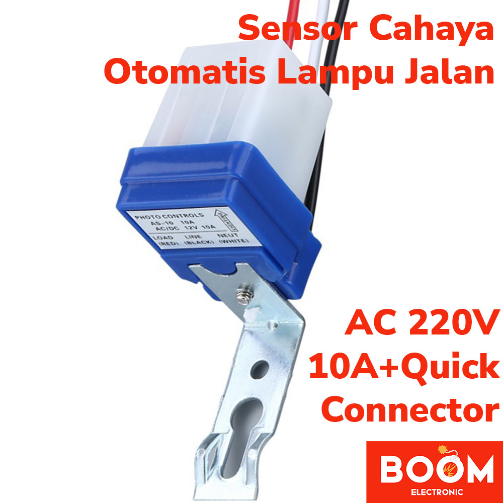 Sensor Cahaya Otomatis 10A 220V plus Wire quick connector