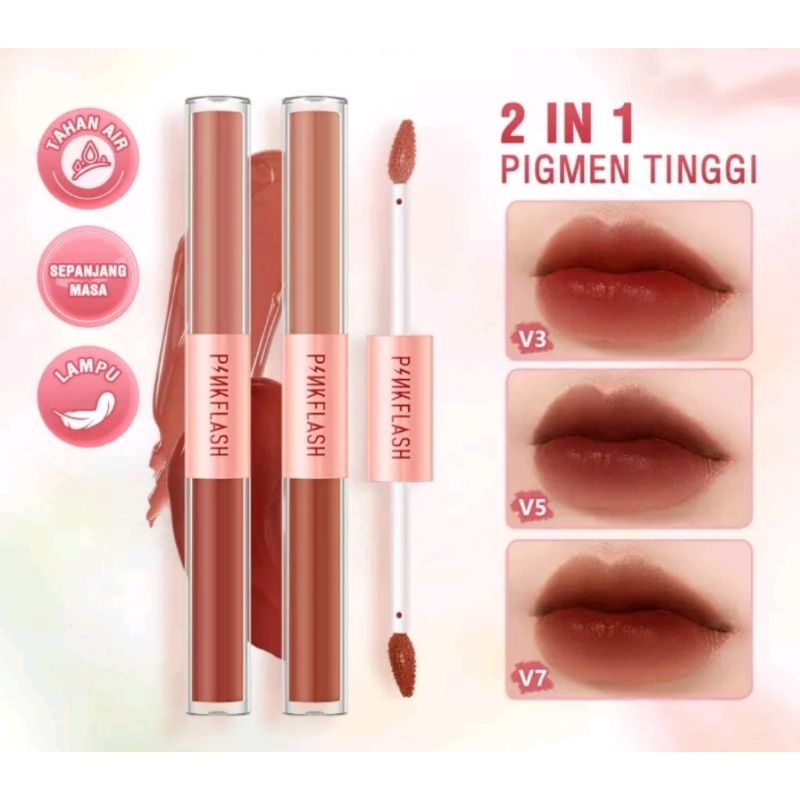 Pinkflash ombrelips liquid matte lipstik
