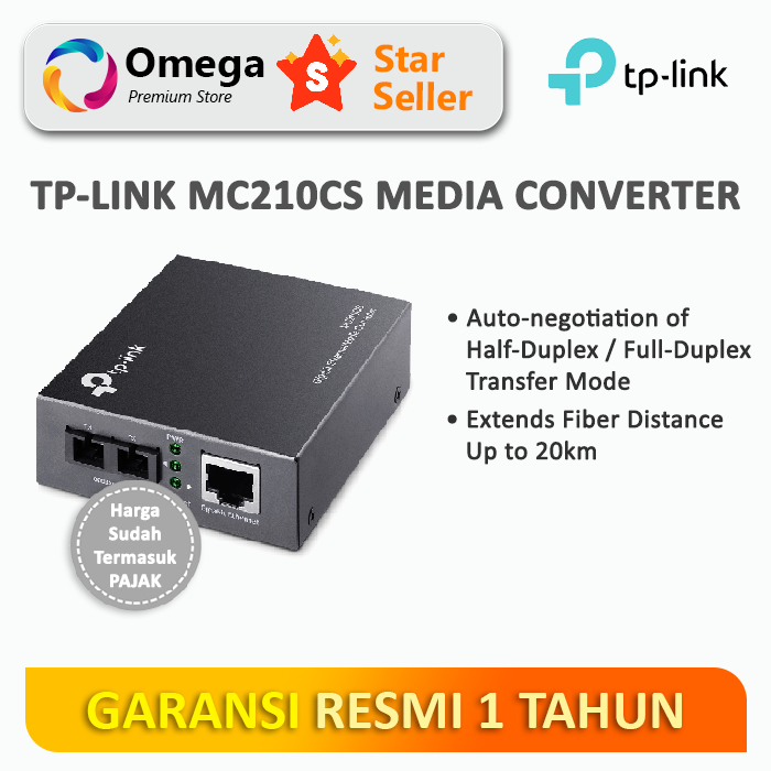 TP-Link MC210CS Gigabit Single-Mode Media Converter