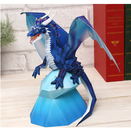 Paper Craft Naga Biru