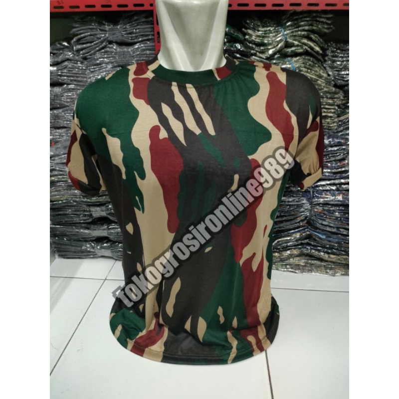 Kaos loreng kopassus model lengan pendek