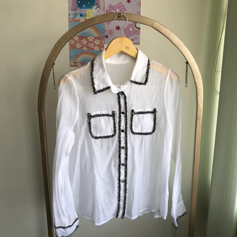 kemeja outer putih