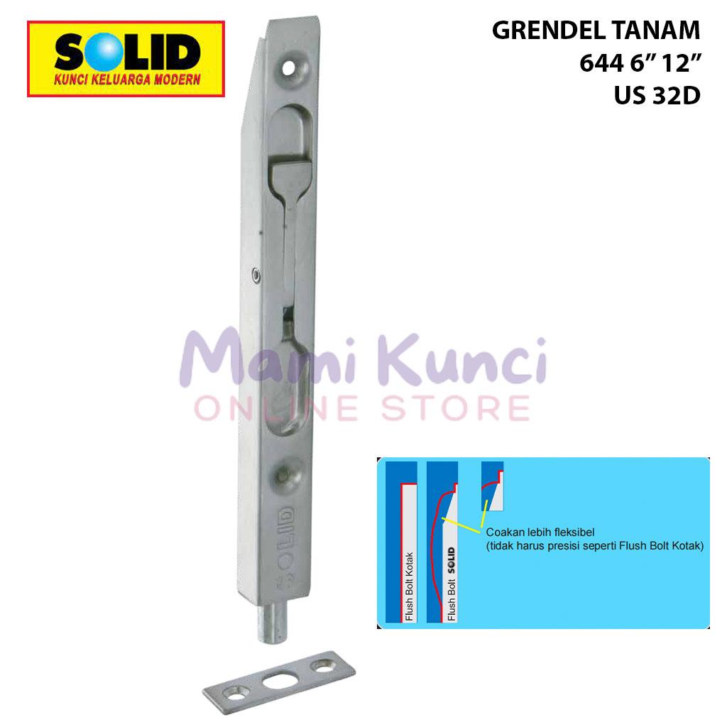 Grendel Tanam / Flush Bolt 644 SOLID US 32D