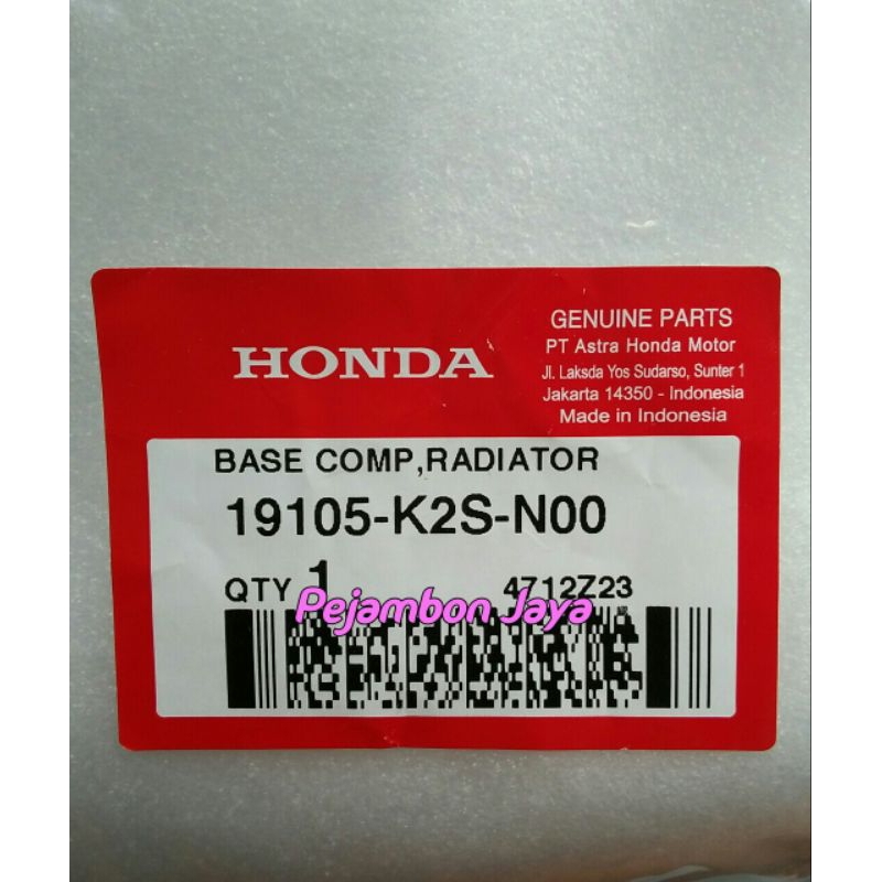 19105K2SN00 BASE COMP RADIATOR