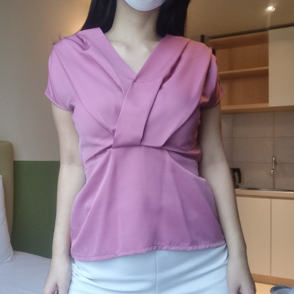 [PRELOVED] pink ribbon blouse