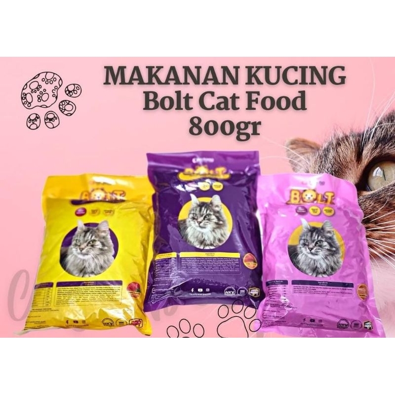 Makanan Kucing Bolt repack 800gr,
