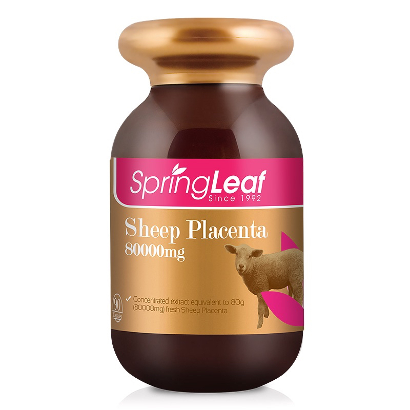 Spring leaf/springleaf premium Sheep Placenta 80000mg 90 capsule Australia