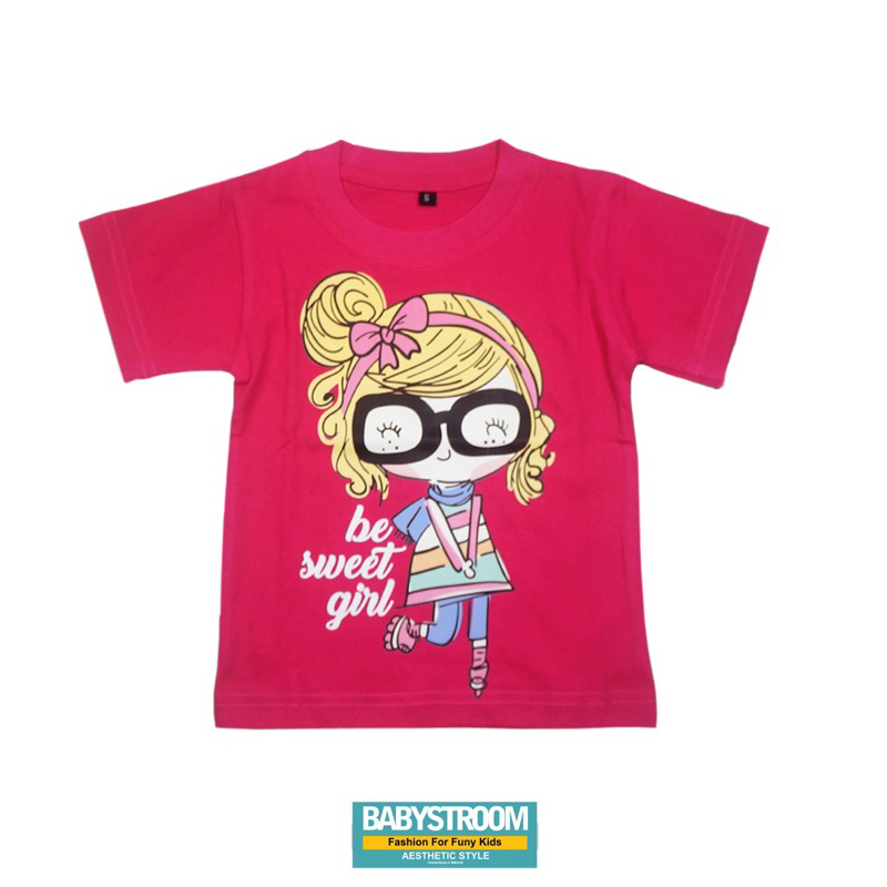 KAOS ANAK CEWEK PINK