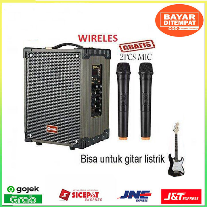 Speaker Bluetooth GMC  889P Support Gitar Plus 2 Mic Wirelles