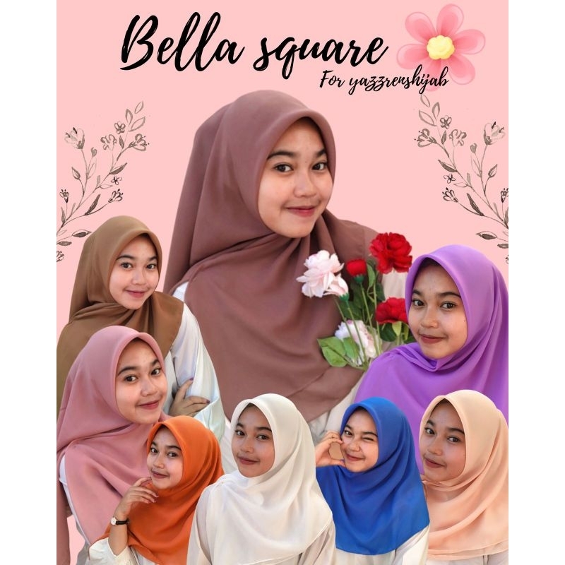 Bella Square Hijab Segiempat Polos