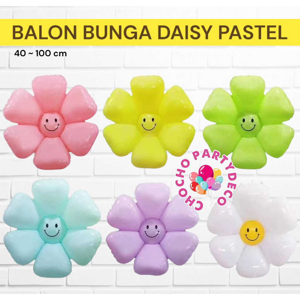 Balon Bunga Daisy Pastel Macaron