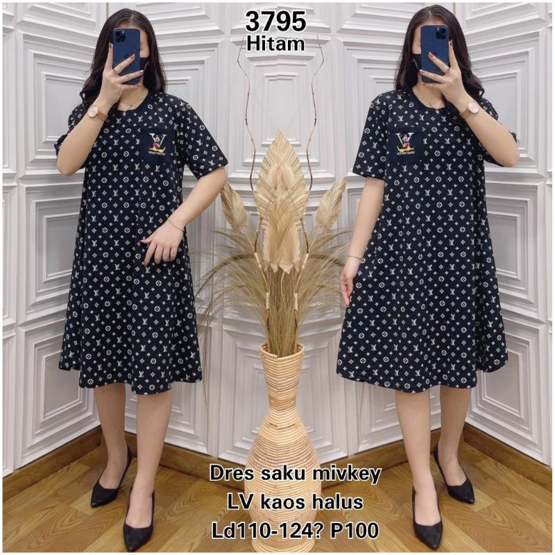 3795 Dres saku kaos halus