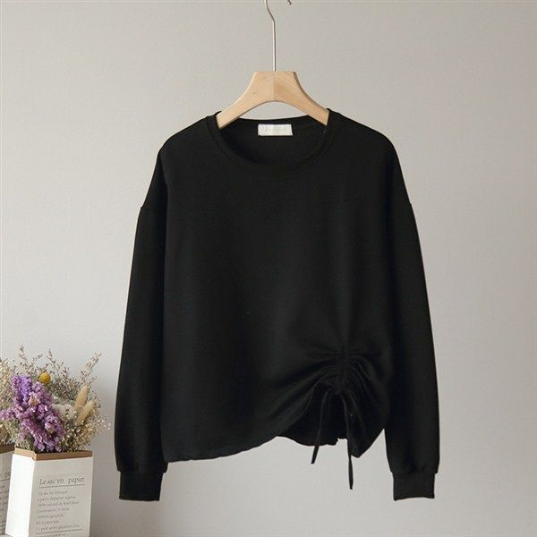30664 Drawstring Sweatshirt (BLACK)