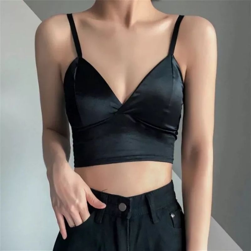 tanktop crop top satin