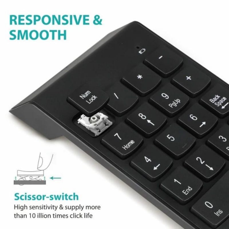 KEYBOARD MUMERIC KEYPAD MINI NUMPAD NUMLOCK 18 KEYS 2.4G WIRELESS