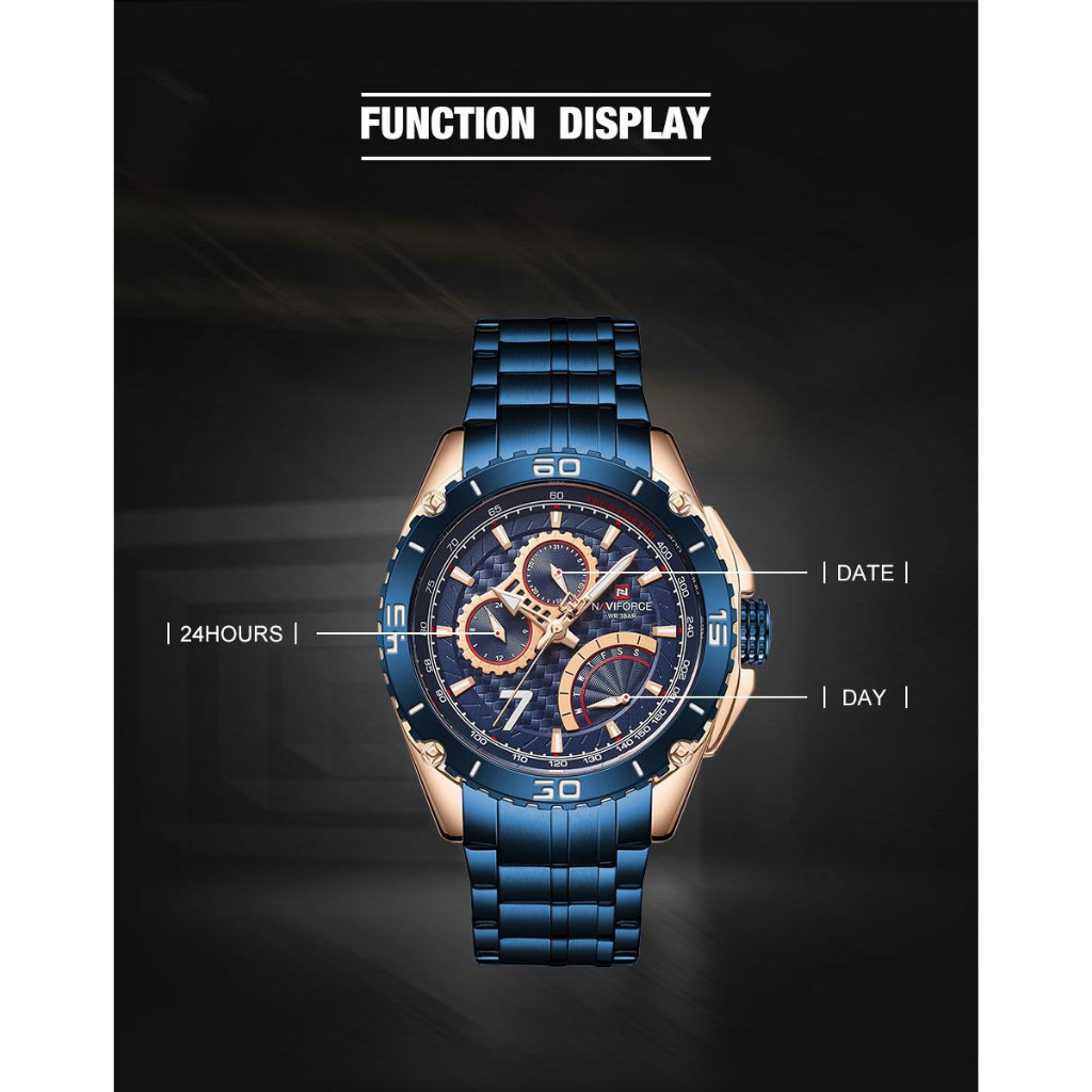 NAVIFORCE 9183 JAM TANGAN PRIA MULTI FUNCTION