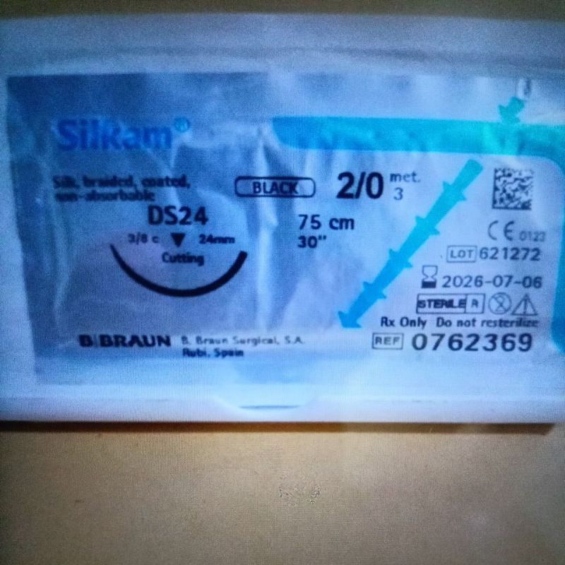 Silkam 2/0 DS24 CUTING (silk nonabsorbable)