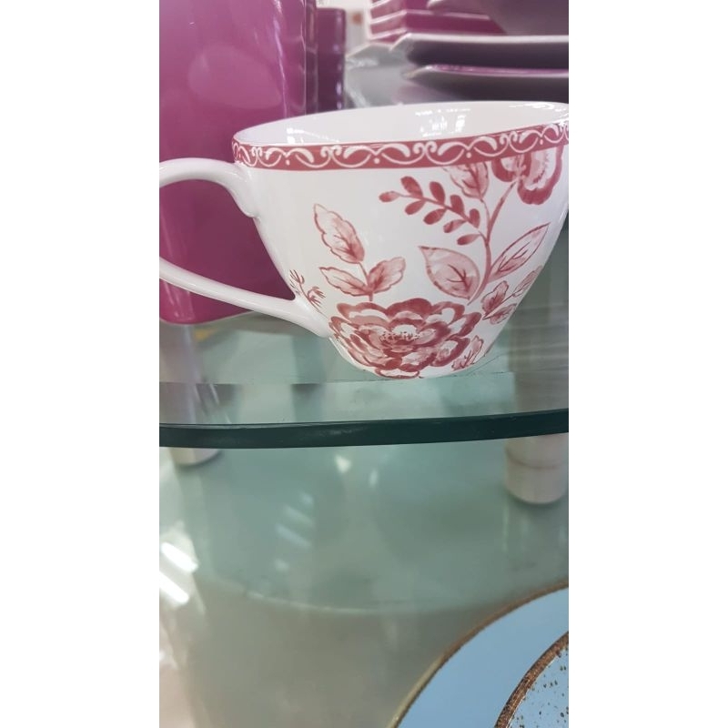 tea set bunga bunga (biru.merah)