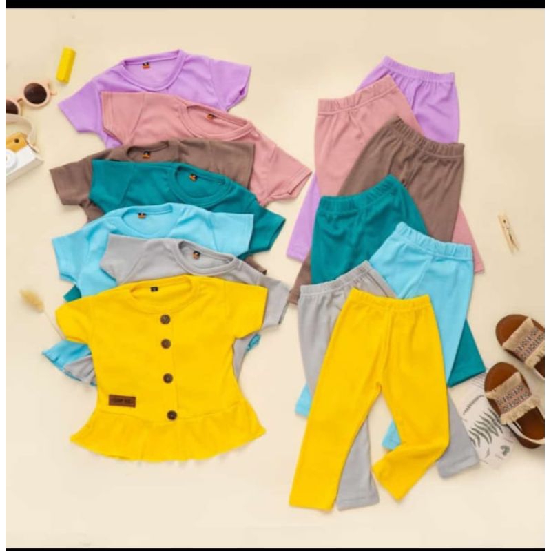 baju setelan anak ruffle
