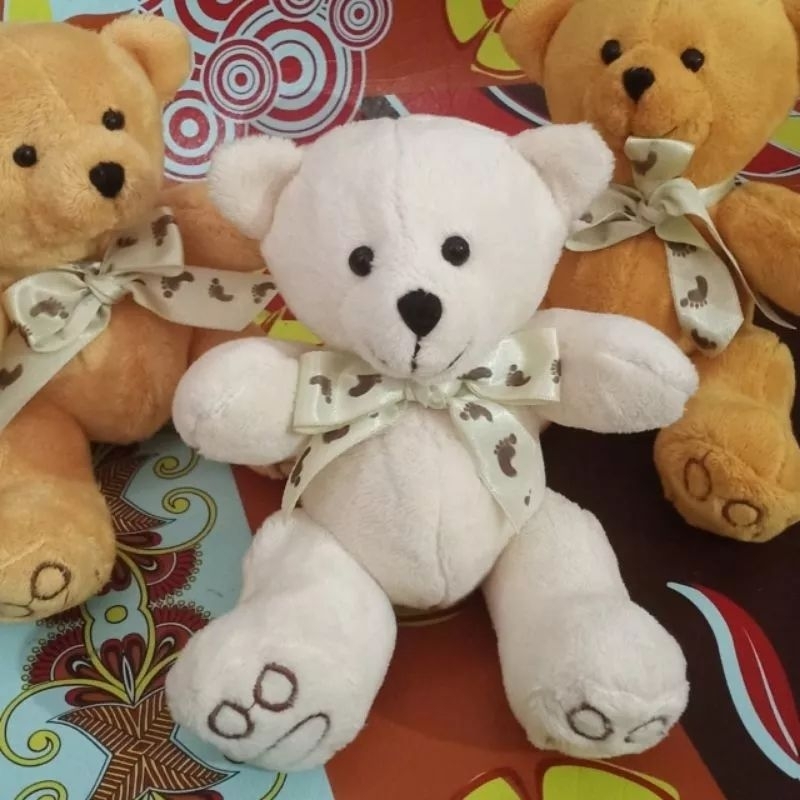 Boneka Teddy Bear Mini Telapak Lucu 15cm