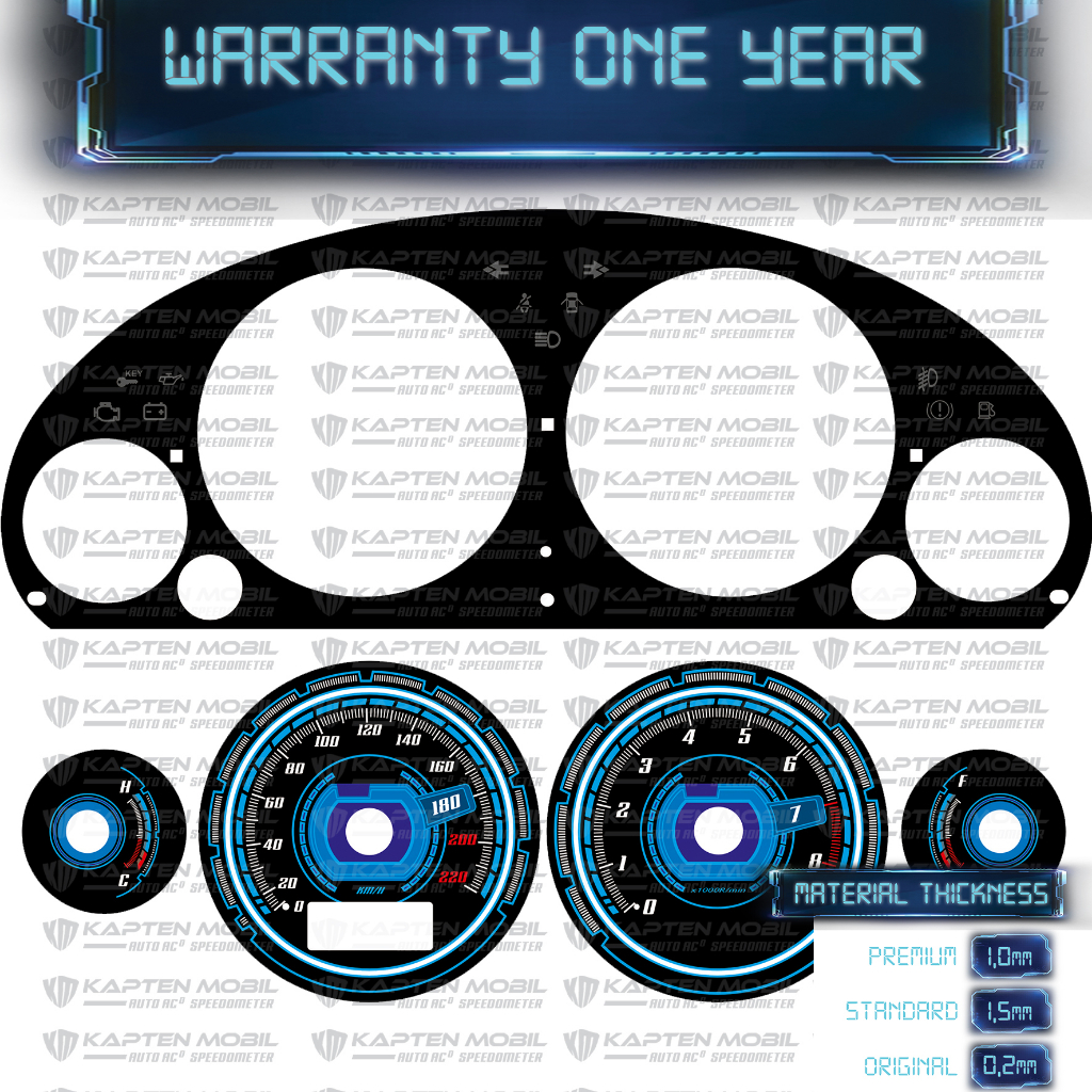Custom Panel Speedometer Mobil CRV Blue Tech Speed
