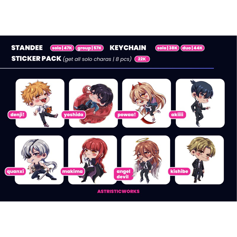 Chainsaw Man Keychain Fanmerch || Astristicwork.shop