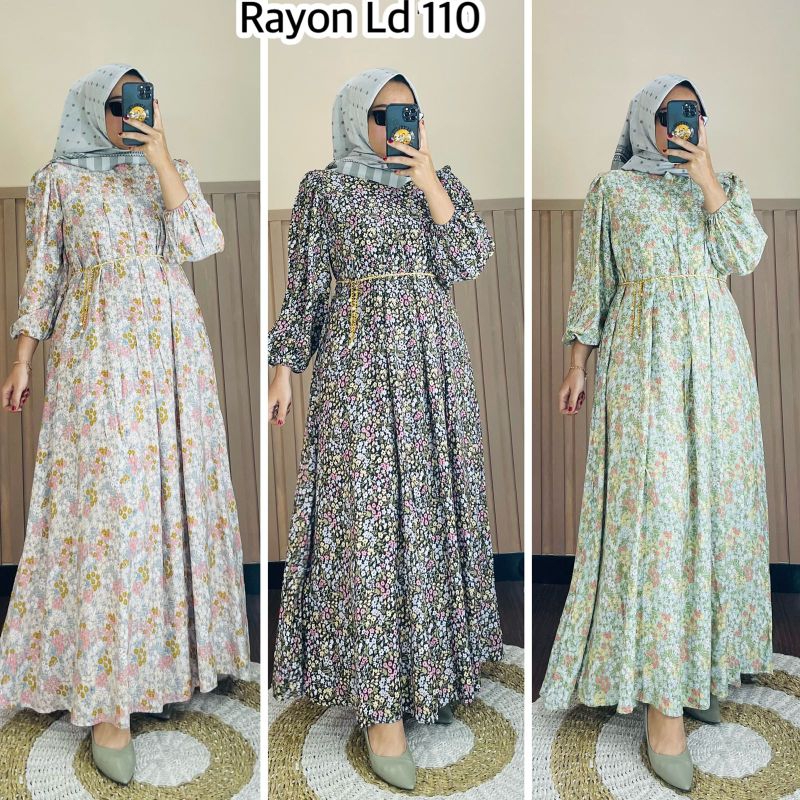 gamis bunga free belt